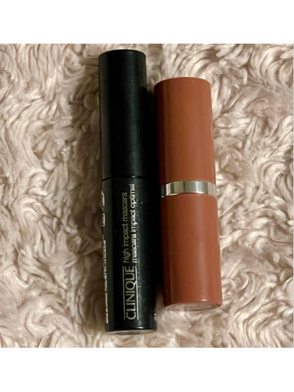 Clinique Pop Longwear Lipstick (Bare Pop) and High Impact Mascara, NWOT